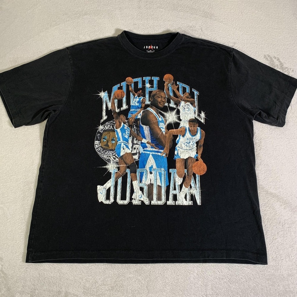 Jordan Michael Jordan Shirt Mens XL Black UNC Tar Heels Basketball Oversized Tee